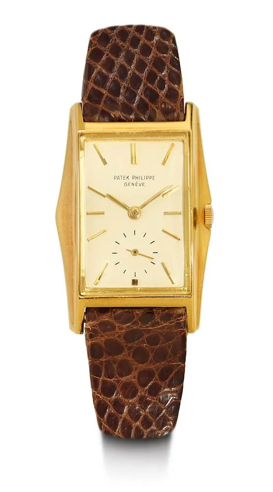 Patek Philippe Rectangular Watch 2554 28mm Yellow gold Silver