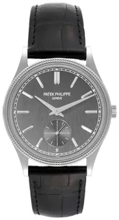 Patek Philippe Calatrava, “Clous de Paris” 6119G-001 White gold Gray