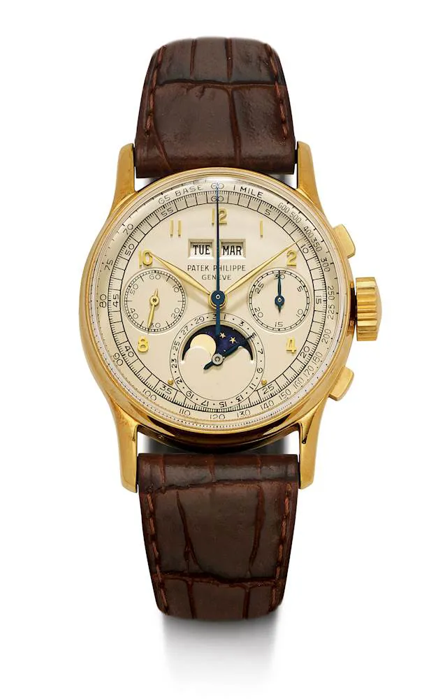 Patek Philippe Perpetual Calendar Chronograph 1518 35mm Yellow gold Silver