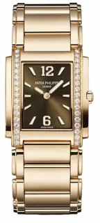 Patek Philippe Twenty~4 4910/1201R-001 Rose gold Chocolate brown sunburst