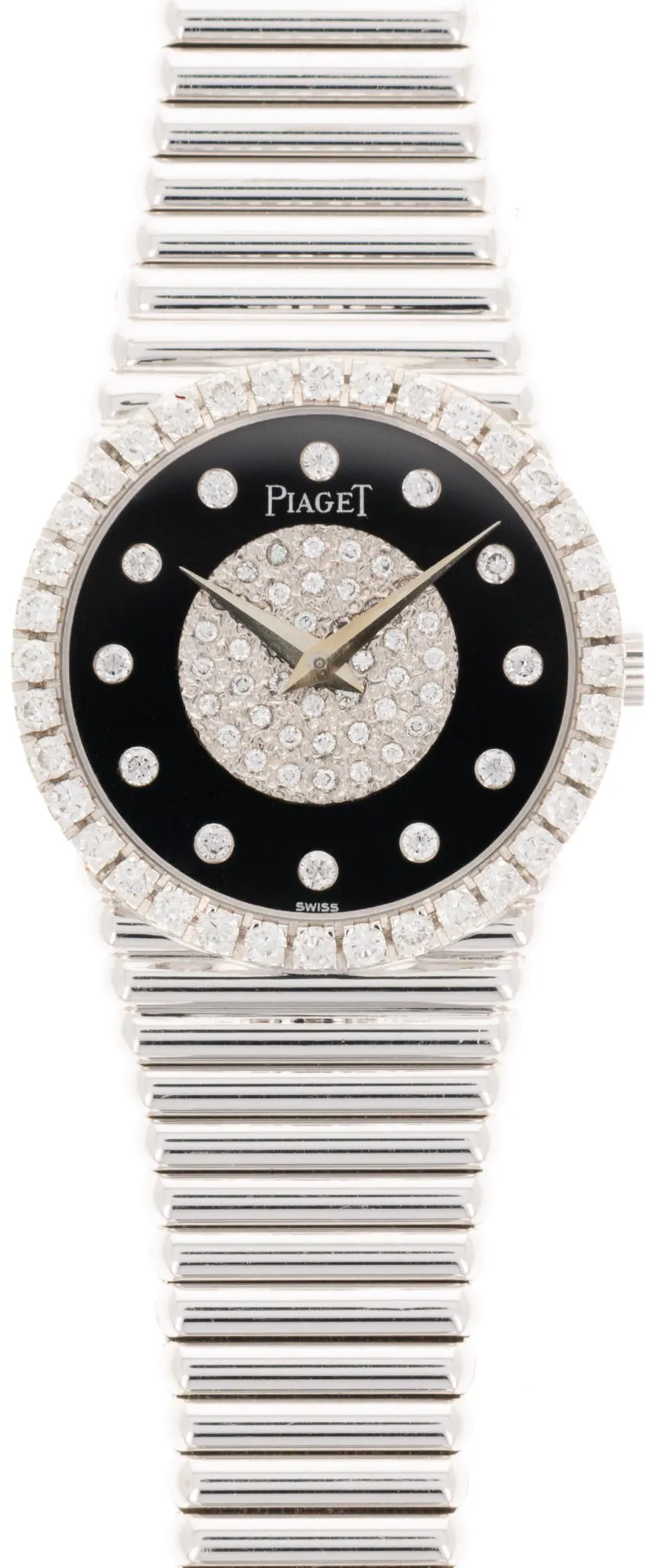 Piaget Vintage 9706510 24mm  18k WG Onyx and Diamond