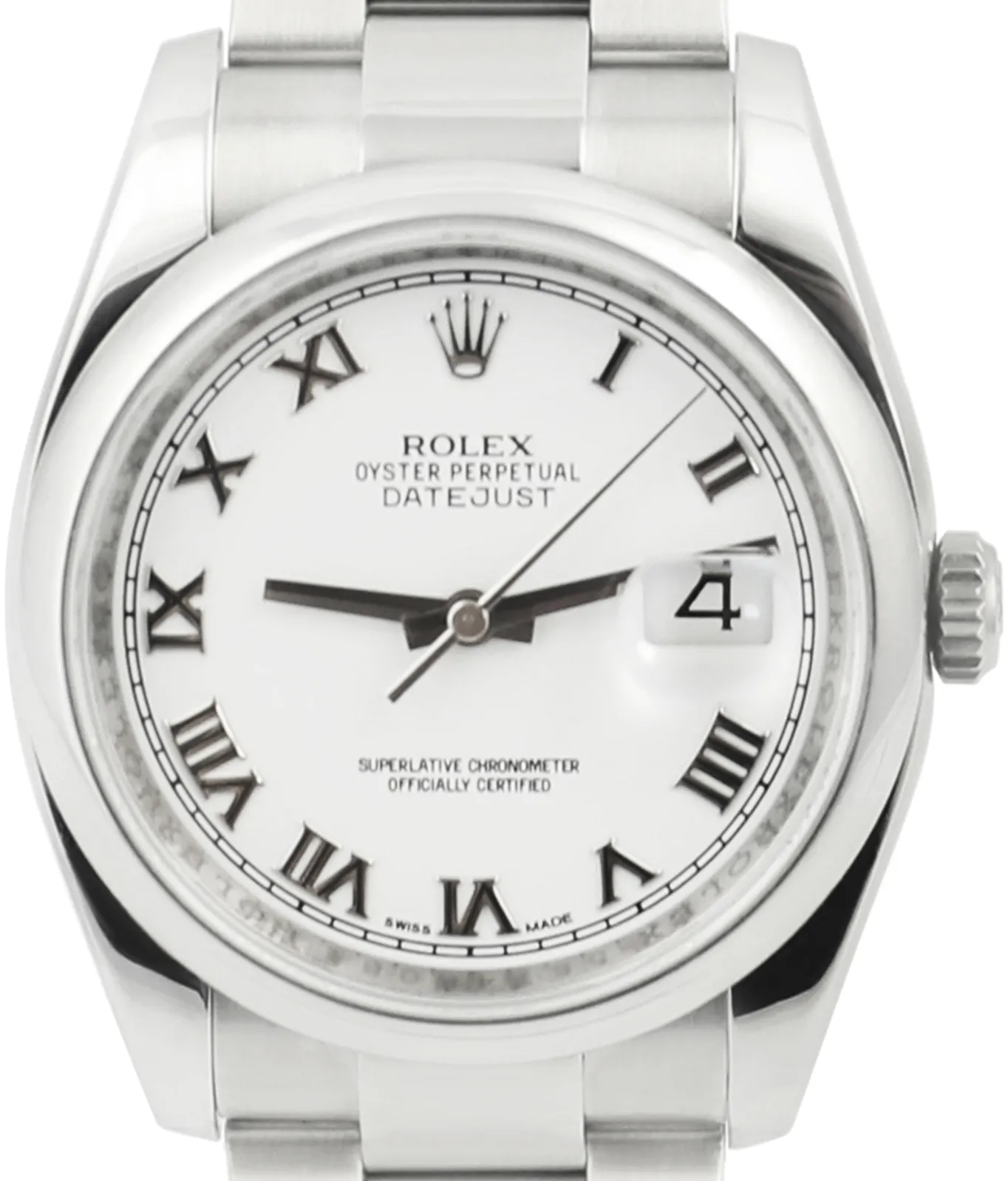 Rolex Datejust 116200 36mm Stainless steel White