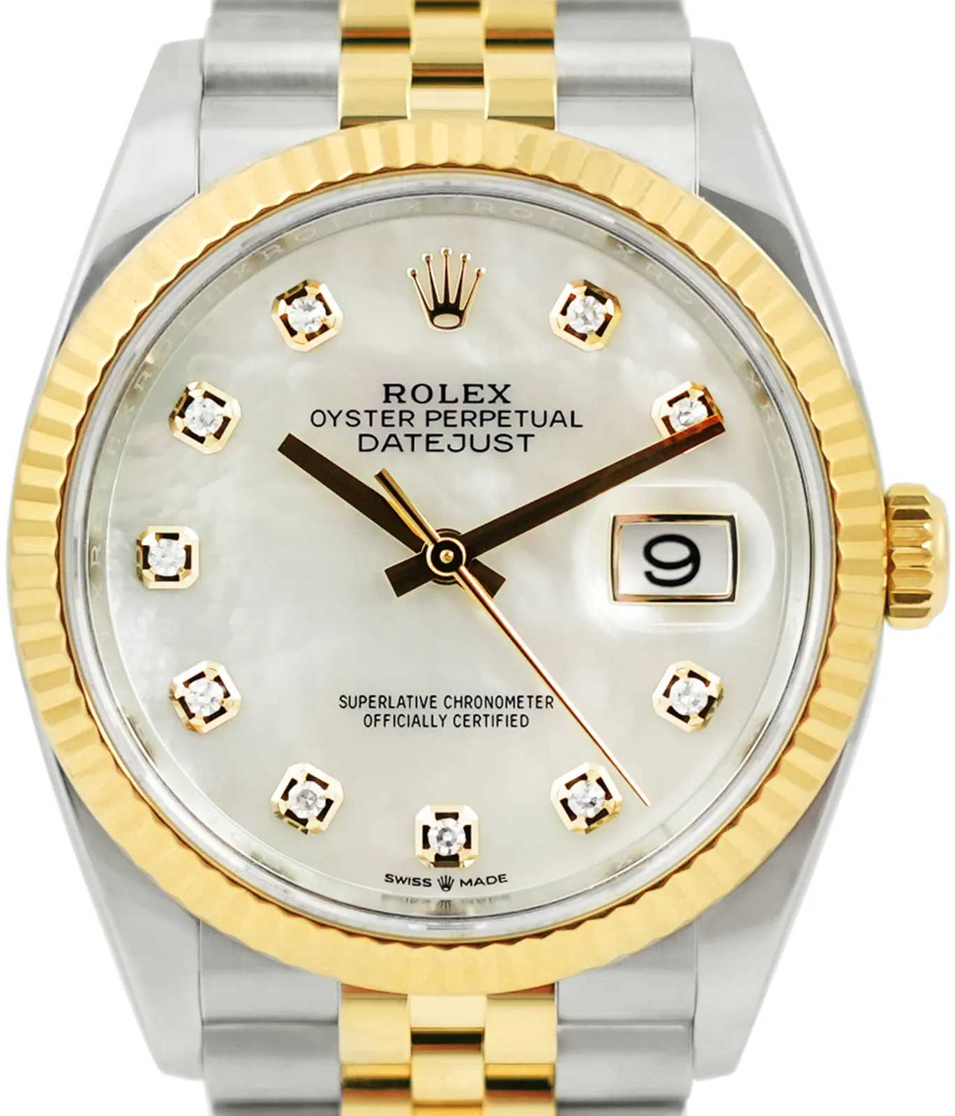 Rolex Datejust 126233 36mm Yellow gold and stainless steel Mother-of-pearl
