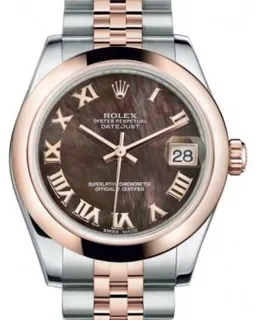 Rolex Datejust 31 178241 Rose gold and Stainless steel Black