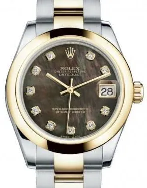 Rolex Datejust 31 178243 31mm Yellow gold and Stainless steel Black