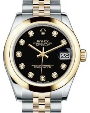 Rolex Datejust 31 178243 31mm Yellow gold and Stainless steel Black