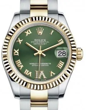 Rolex Datejust 31 178273 31mm Yellow gold and Stainless steel Green