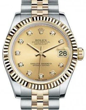 Rolex Datejust 31 178273 31mm Yellow gold and Stainless steel Champagne