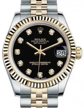 Rolex Datejust 31 178273 31mm Yellow gold and Stainless steel Black