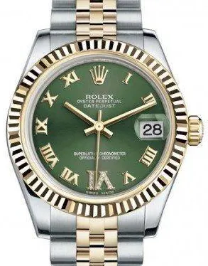 Rolex Datejust 31 178273 31mm Yellow gold and Stainless steel Green