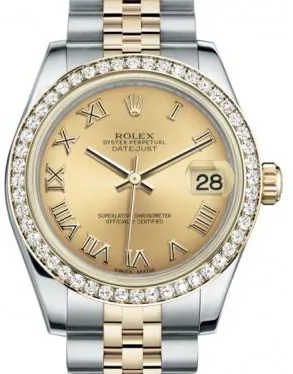 Rolex Datejust 31 178383 31mm Yellow gold and Stainless steel and Diamond Champagne