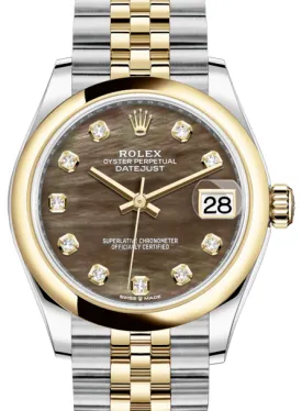 Rolex Datejust 31 278243 31mm Yellow gold and Stainless steel Black