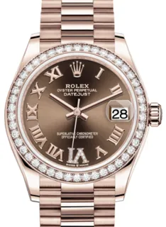 Rolex Datejust 31 278285RBR Rose Gold$Diamonds Brown