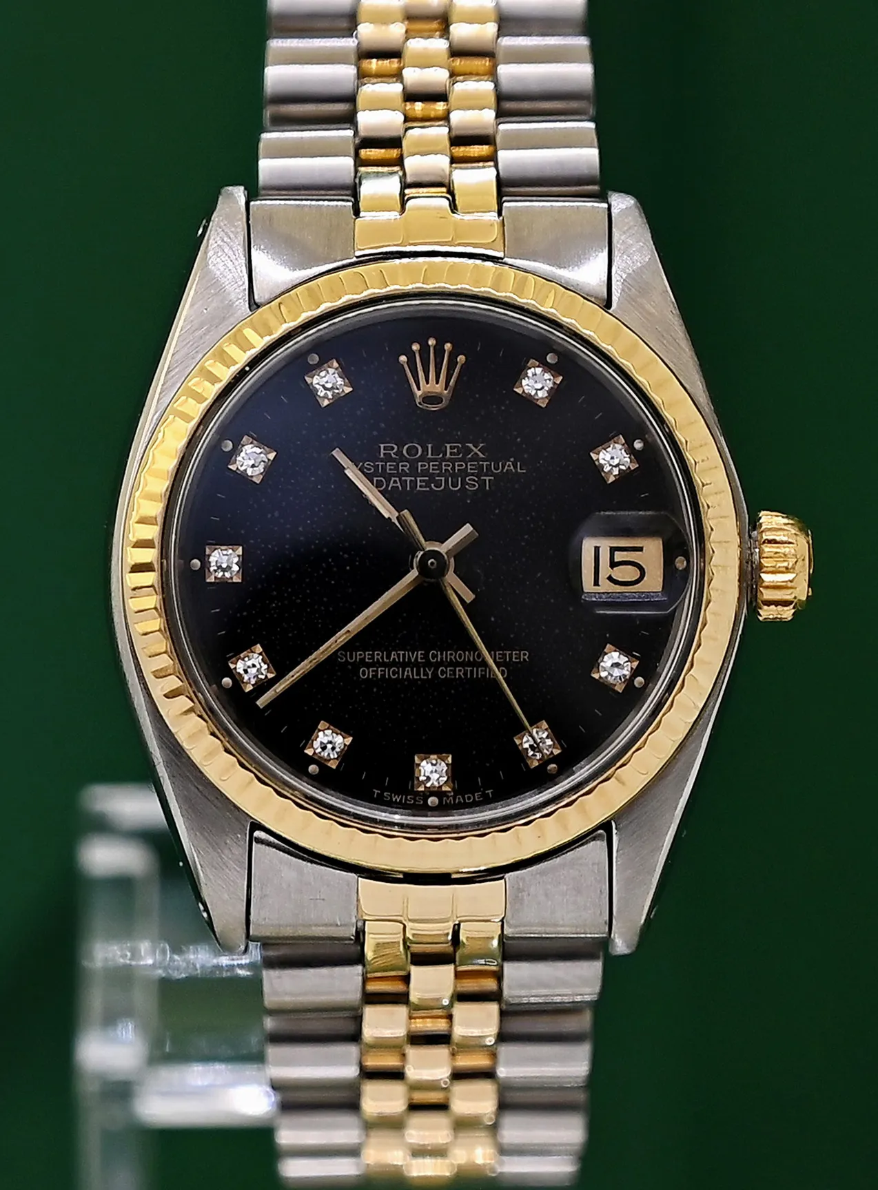 Rolex Datejust 31 6827 31mm 18k gold steel Black
