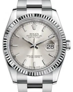 Rolex Datejust 36 116234 White gold and Stainless steel Silver