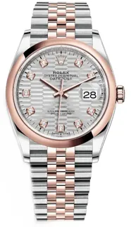 Rolex Datejust 36 126201 Oystersteel and Everose gold Silver