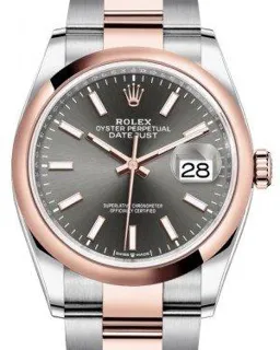 Rolex Datejust 36 126201 Rose gold and Stainless steel Dark Rhodium