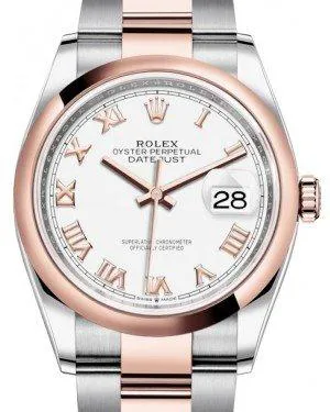 Rolex Datejust 36 126201 36mm Rose gold and Stainless steel White