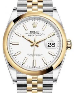 Rolex Datejust 36 126203 Yellow gold and Stainless steel White