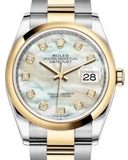 Rolex Datejust 36 126203 Yellow gold and Stainless steel White