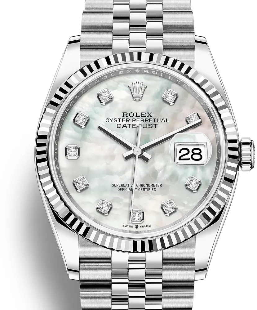 Rolex Datejust 36 126234-0019 36mm White gold and Oystersteel White