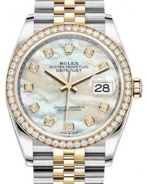 Rolex Datejust 36 126283RBR 36mm Yellow gold and Stainless steel and Diamond White