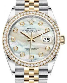 Rolex Datejust 36 126283RBR Steel$Yellow Gold$Diamonds White