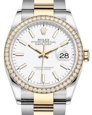 Rolex Datejust 36 126283RBR 36mm Yellow gold and Stainless steel and Diamond White