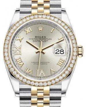 Rolex Datejust 36 126283RBR 36mm Yellow gold and Stainless steel and Diamond Silver