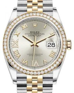 Rolex Datejust 36 126283RBR Steel$Yellow Gold$Diamonds Silver