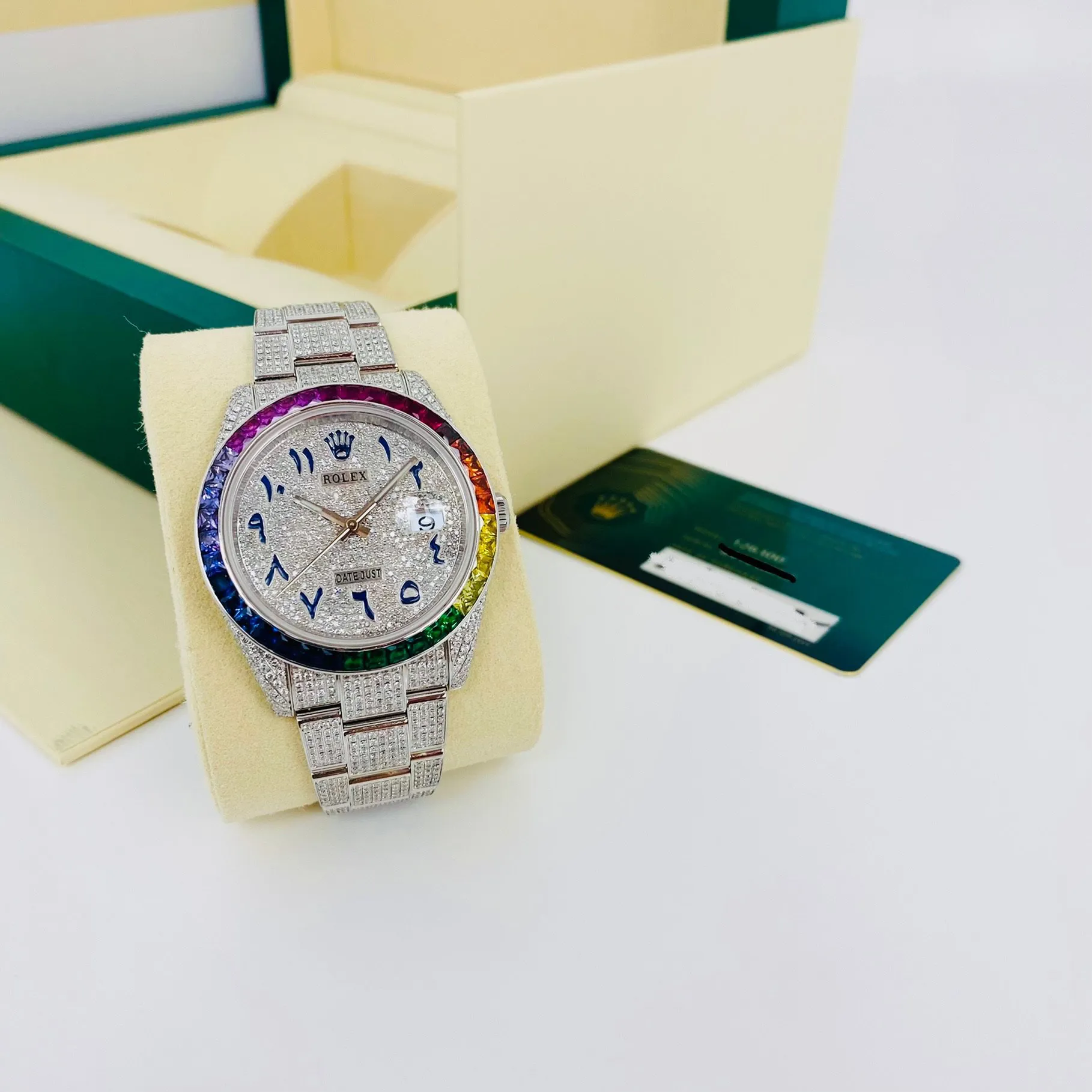 Rolex Datejust 41 126300 Iced Out Diamond and Rainbow