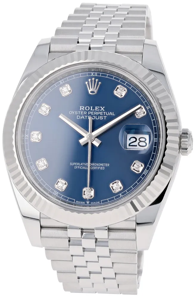 Rolex Datejust 41 126334-0016 41mm White gold and Oystersteel Blue 1