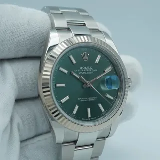 Rolex Datejust 41 126334-0027 White gold and Stainless steel Green