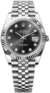 Rolex Datejust 126334-0012 White gold and Stainless steel Bright black set with diamonds