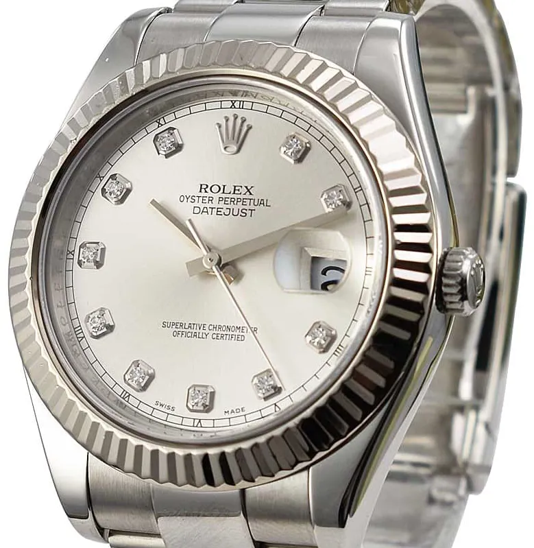 Rolex Datejust II 116334-0007 41mm White gold Silver