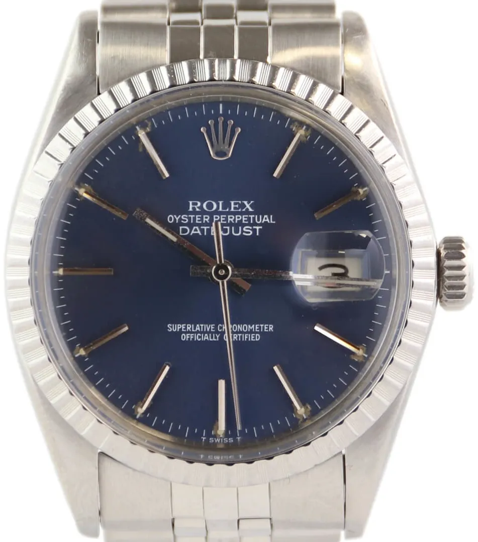 Rolex Datejust 36 16030 36mm Steel Blue sunburst