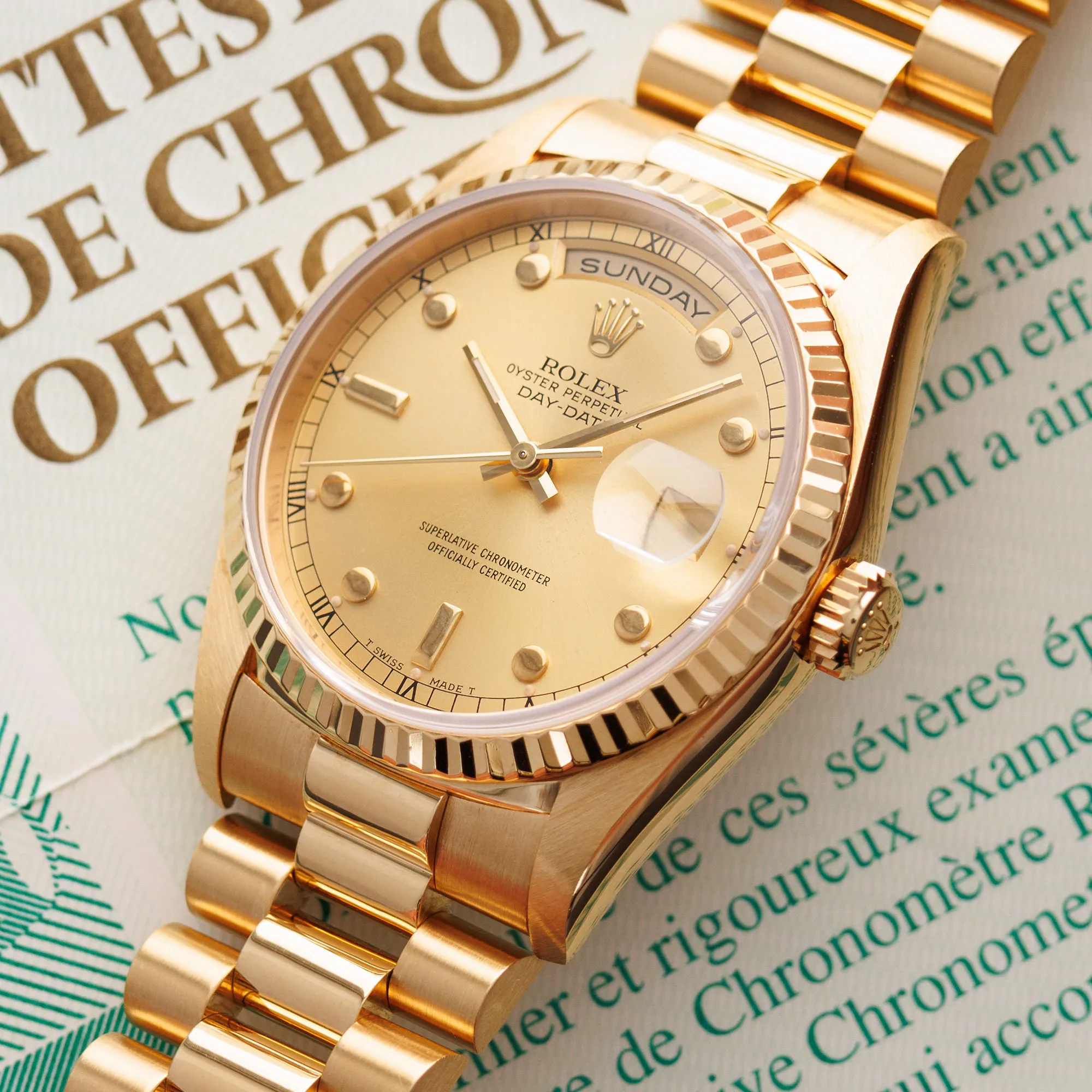 Rolex Day-Date 36 18238 36mm Yellow gold Champagne 4