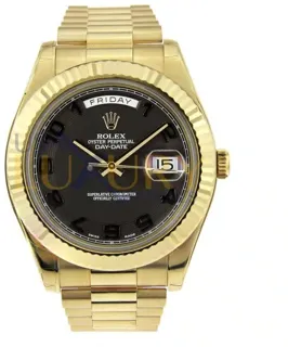 Rolex Day-Date II 218238 18k yellow gold Black