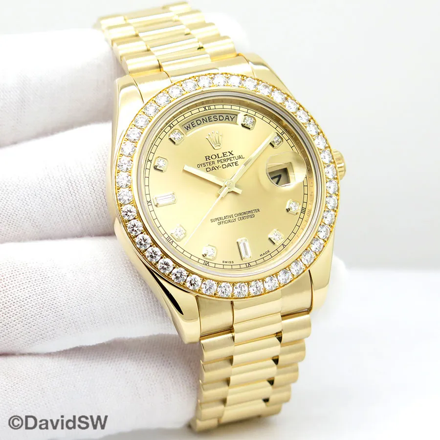 Rolex Day-Date II 218348 41mm Yellow gold Champagne