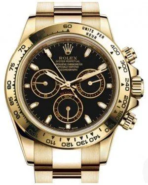 Rolex Daytona 116508 40mm Yellow gold Black