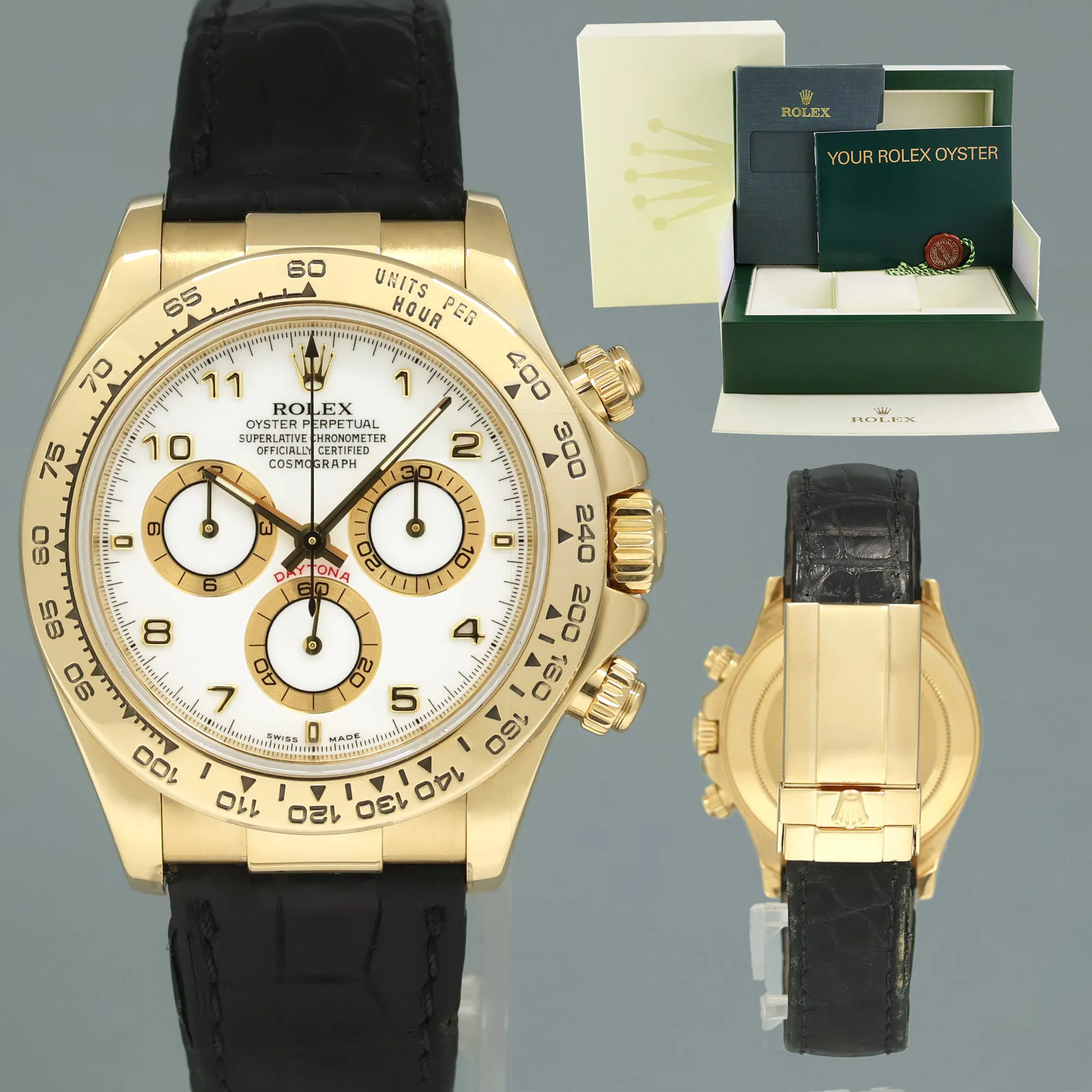 Rolex Daytona 116518 40mm Yellow gold White