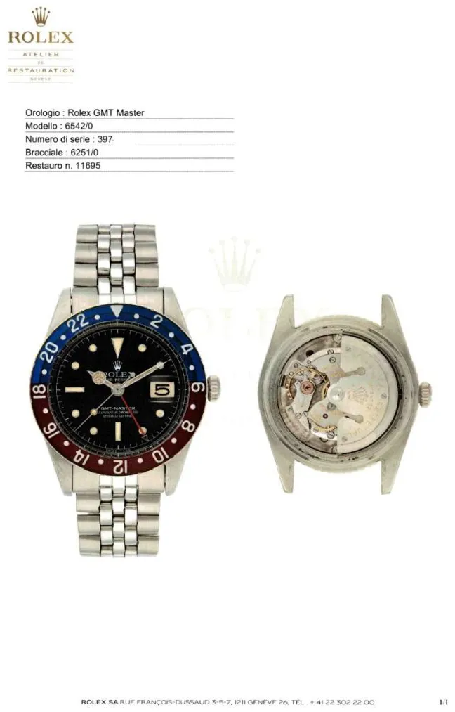 Rolex GMT-Master 6542 38mm Stainless steel Black 7