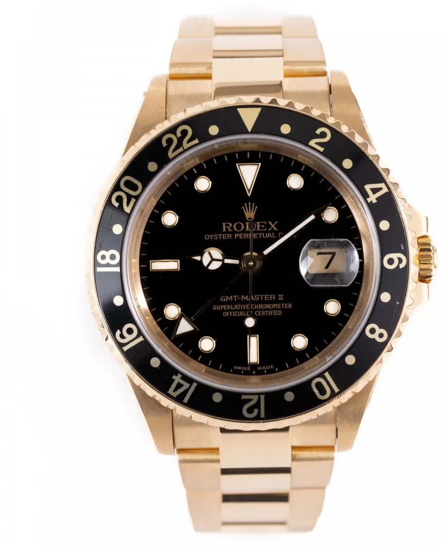 Rolex GMT-Master II 16718 40mm Yellow gold Black