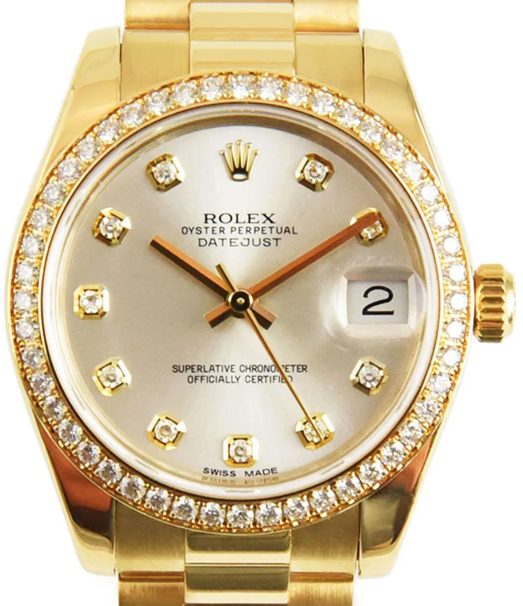 Rolex Datejust 31 178288 31mm Yellow gold Silver