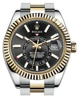 Rolex Sky-Dweller 326933-0002 42mm Yellow gold and Stainless steel Black