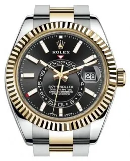 Rolex Sky-Dweller 326933-0002 Yellow gold and Stainless steel Black