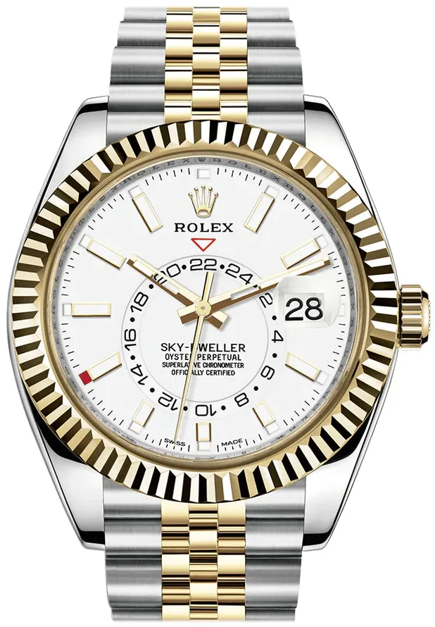 Rolex Sky-Dweller 326933-0009 42mm Yellow gold and Stainless steel White