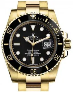 Rolex Submariner Date 116618LN Yellow gold Black