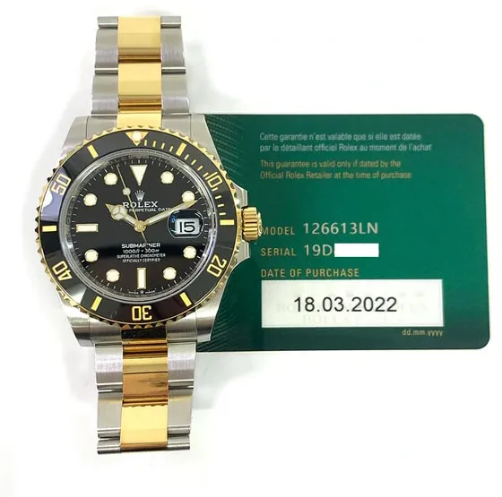 Rolex Submariner 126613LN-0002 41mm Yellow gold and Oystersteel Black