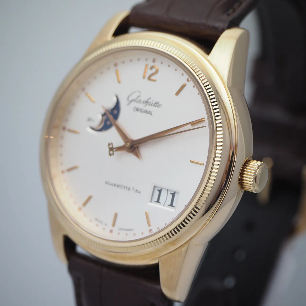 Glashütte Senator Panorama Date Moon Phase 3941010104 39mm Rose gold 8